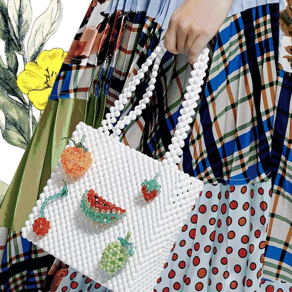 珠子手工包推荐,奶奶风的串珠包