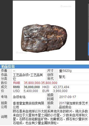 石铁陨石市场价,石铁陨石哪里拍卖最好