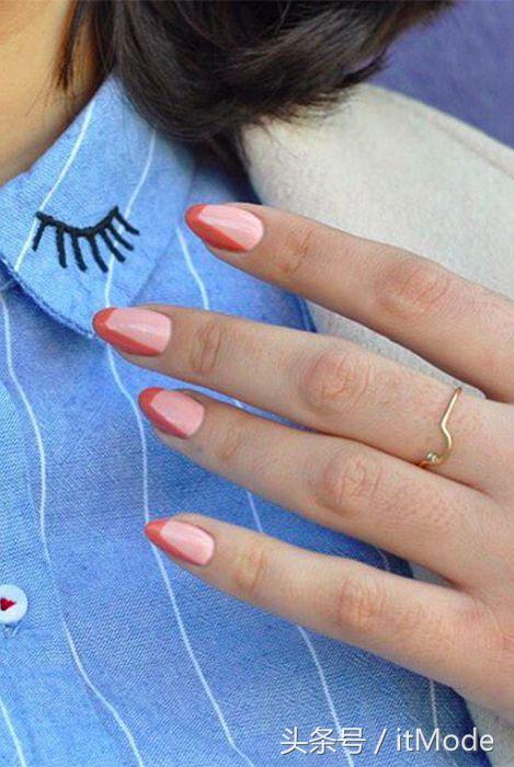 美甲夏天不要甲片推荐什么,短指甲手黑适合夏天的美甲