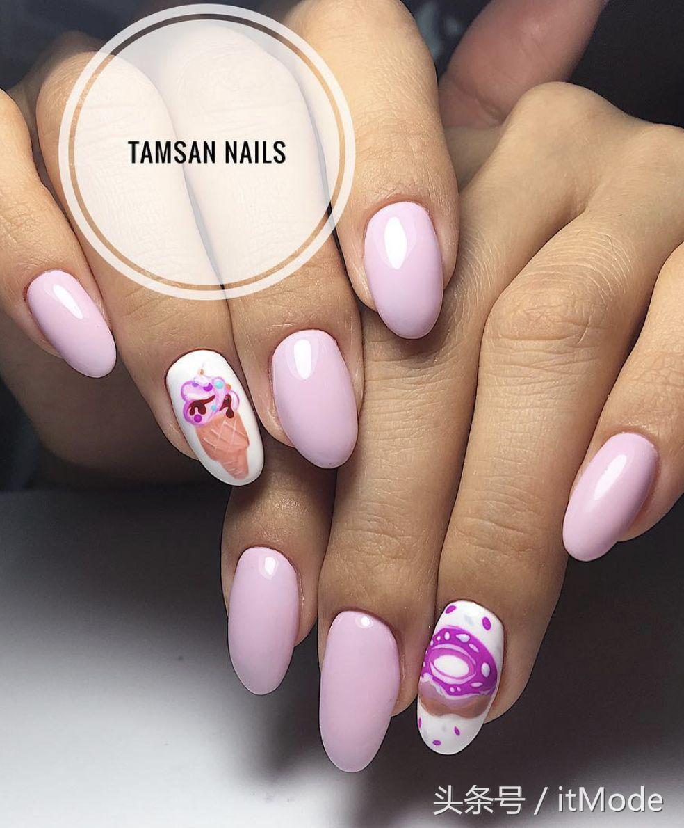 美甲夏天不要甲片推荐什么,短指甲手黑适合夏天的美甲