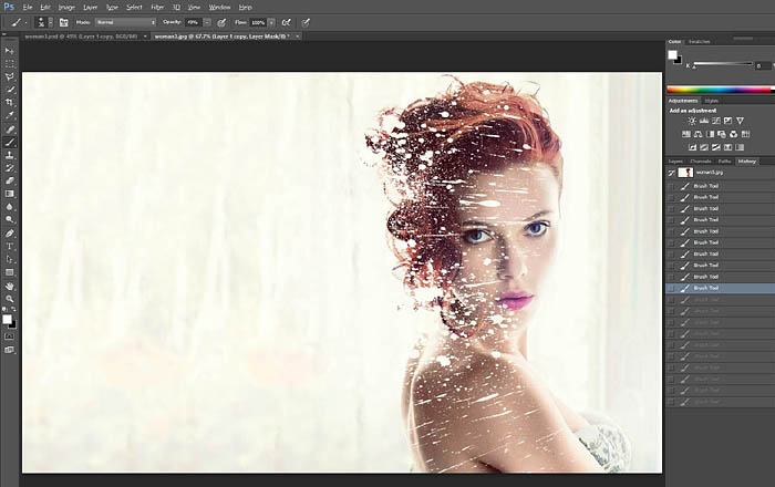 ps人物破碎效果笔刷,ps转手绘笔刷效果