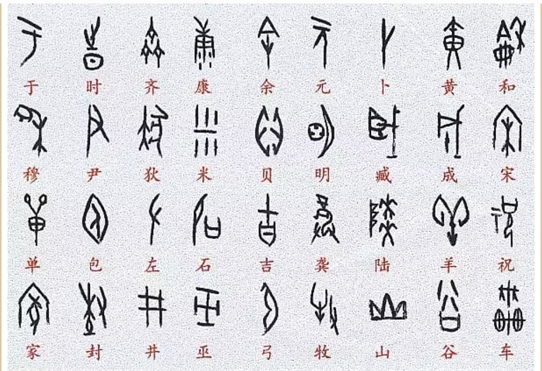 甲骨文和楷书对照表高清,甲骨文与其他文字对照表