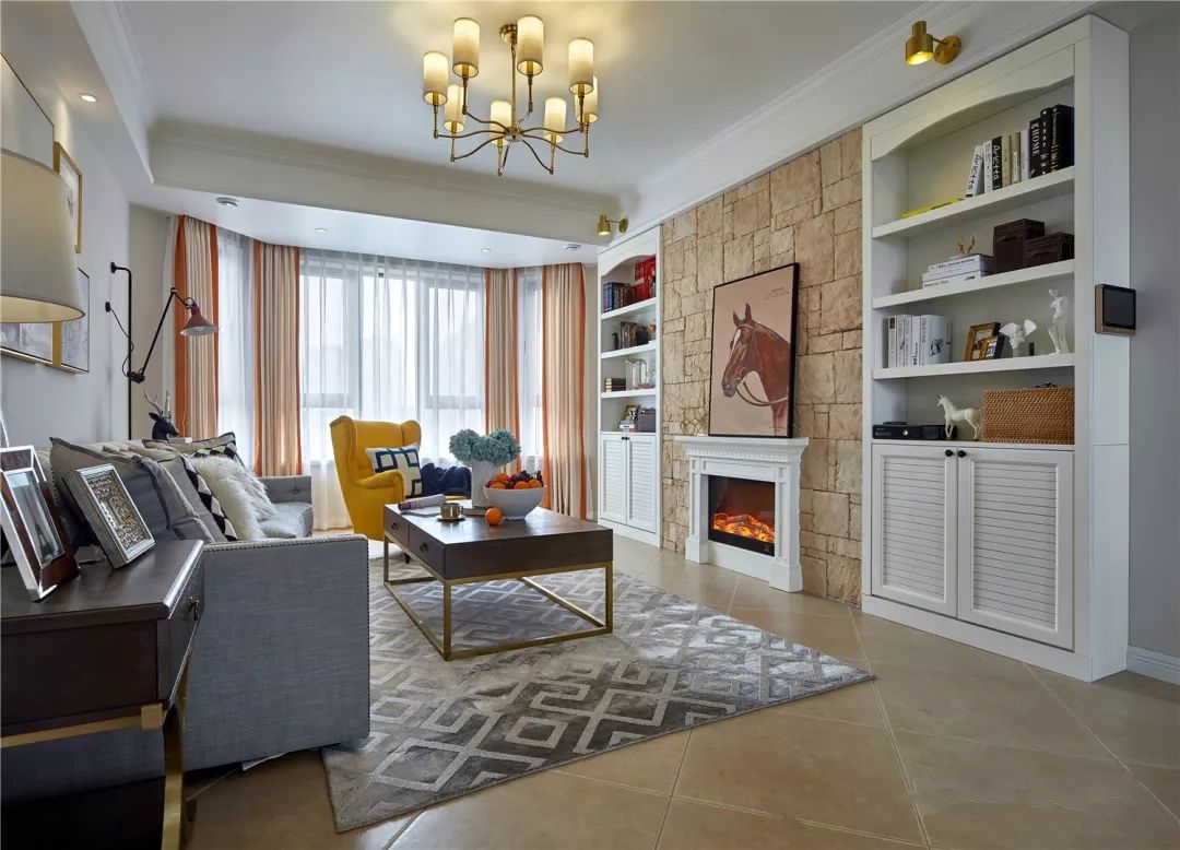 装修风格美式一厅三房,小户型美式轻奢3室2厅装修效果图