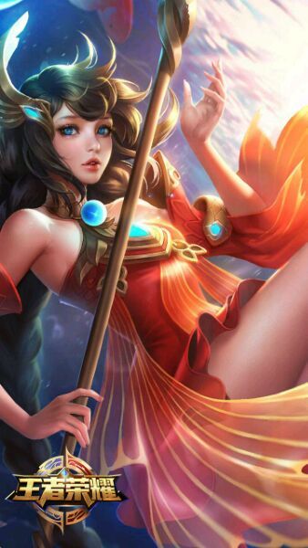 手绘q版王者人物妲己,王者荣耀妲己自创皮肤星狐手绘