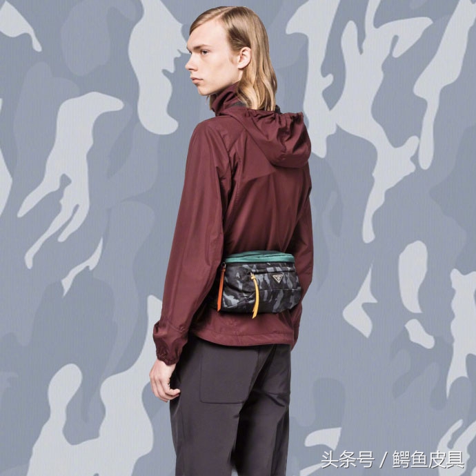 prada迷彩男士手包,prada中古迷彩邮差包