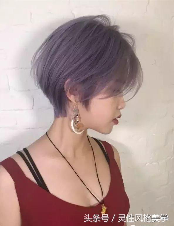 适合圆脸女生露耳朵短发发型,头发少适合的露耳短发发型