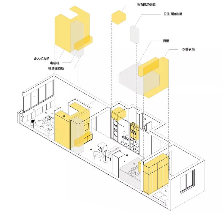 60-70平米中间小户型设计单面采光,52平米两居室南北通透小户型改造