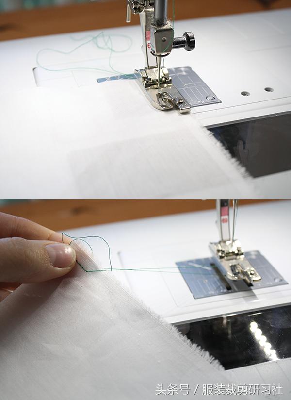 镂空下摆卷边技巧,荷叶边下摆卷边技巧