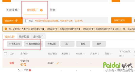 直通车定向推广展示位置手淘首页,直通车测款要开定向智能投放吗