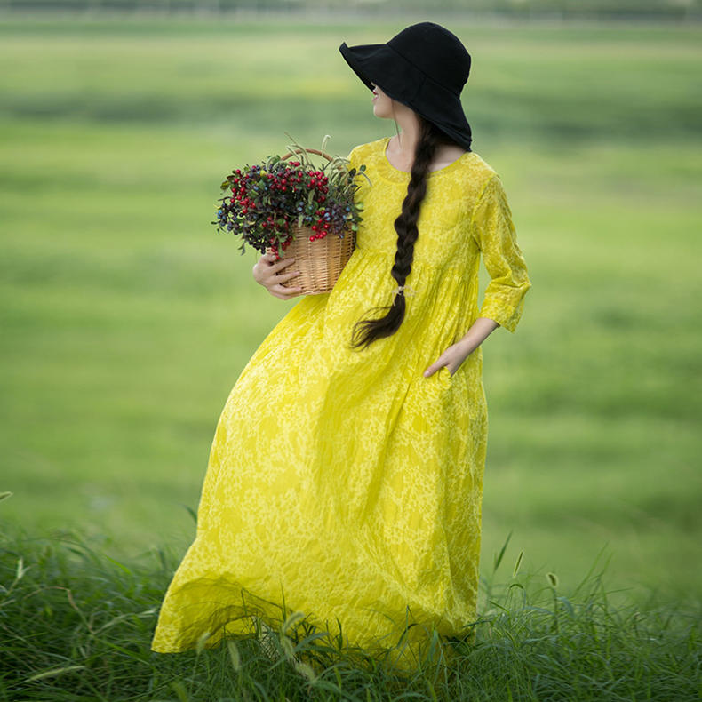 文艺棉麻裙，散发出大自然的味道