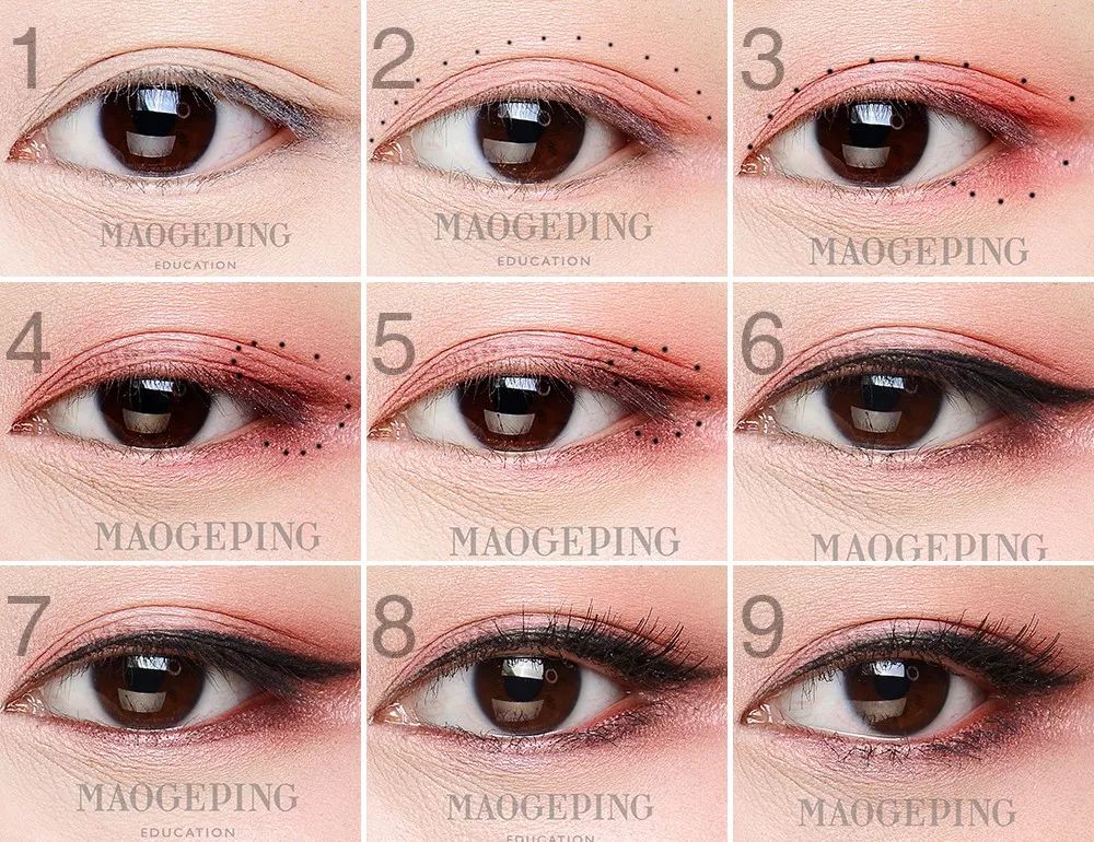 18种颜色眼影搭配画眼影教程,怎么用三色眼影盘画眼影好看