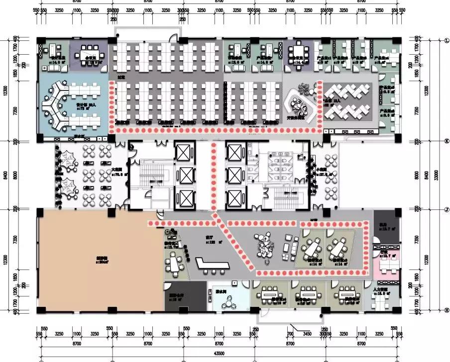 1000办公空间设计,4000平办公空间设计