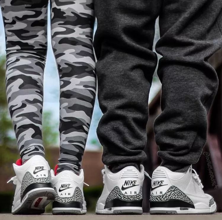 踩aj鞋情侣,脚蹬aj女