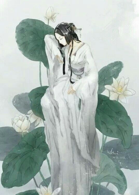 十二星座相对应的手绘白衣女子，各个仙气十足，金牛座是第一美人