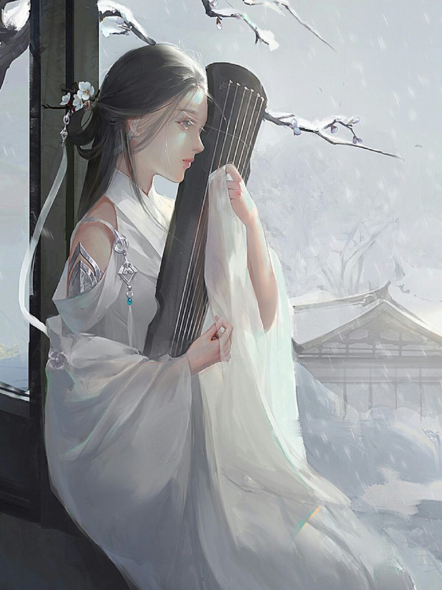 十二星座相对应的手绘白衣女子，各个仙气十足，金牛座是第一美人