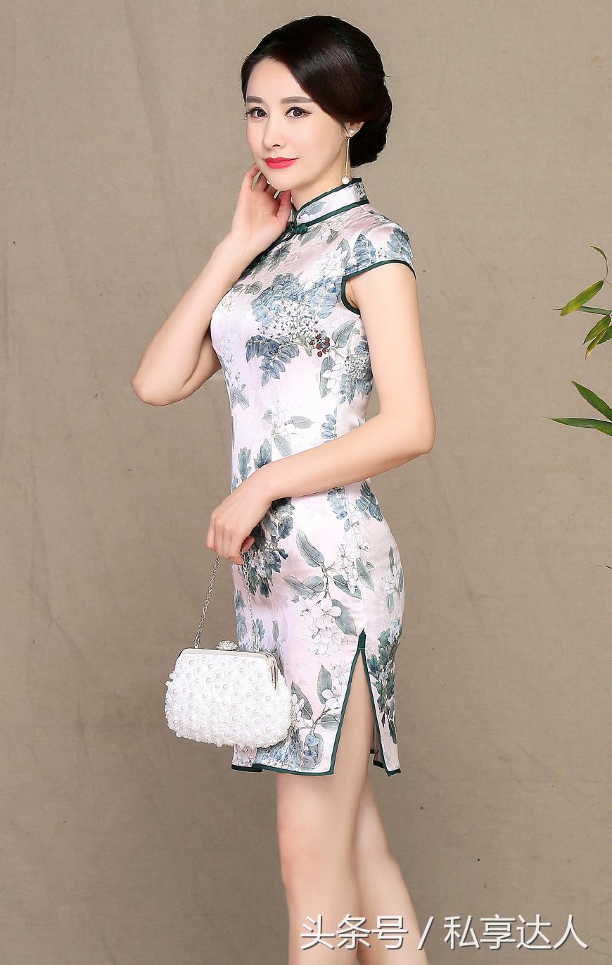 高贵典雅中长款旗袍,显气质旗袍修身显瘦