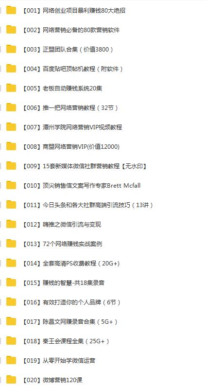 小本创业最赚钱的20个项目,互联网赚钱100个创业项目