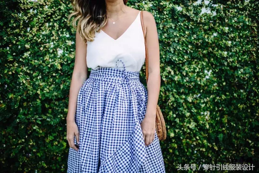 荷叶边裹裙裁剪,荷叶边下摆裹裙