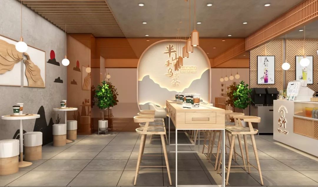 轻奢风茶饮店,苏式风格茶饮店