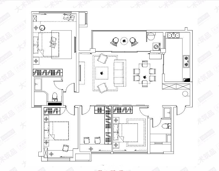 金牛国宾润园4居室,万科国宾润园100户型的阳台设计