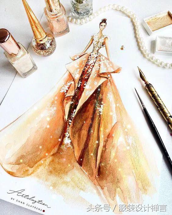 时装手绘｜用指甲油画出高定时装的新加坡女插画师ChanClayrene