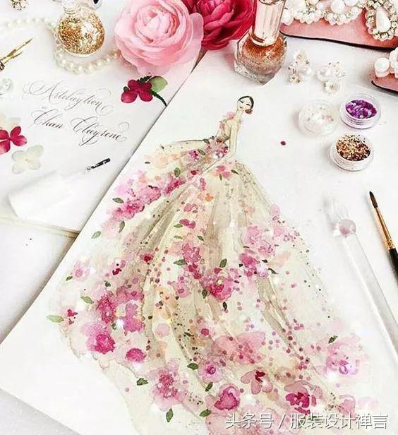 时装手绘｜用指甲油画出高定时装的新加坡女插画师ChanClayrene