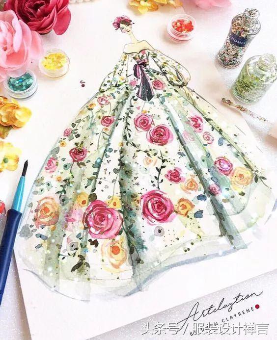 时装手绘｜用指甲油画出高定时装的新加坡女插画师ChanClayrene