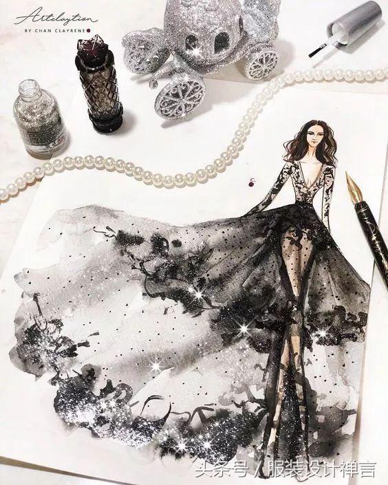 时装手绘｜用指甲油画出高定时装的新加坡女插画师ChanClayrene