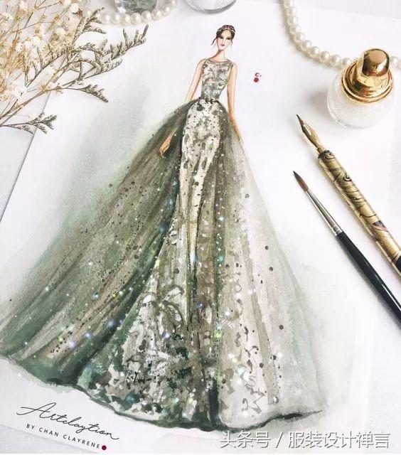 时装手绘｜用指甲油画出高定时装的新加坡女插画师ChanClayrene