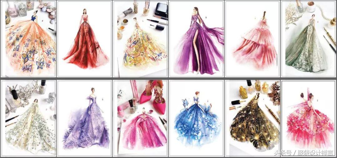 时装手绘｜用指甲油画出高定时装的新加坡女插画师ChanClayrene