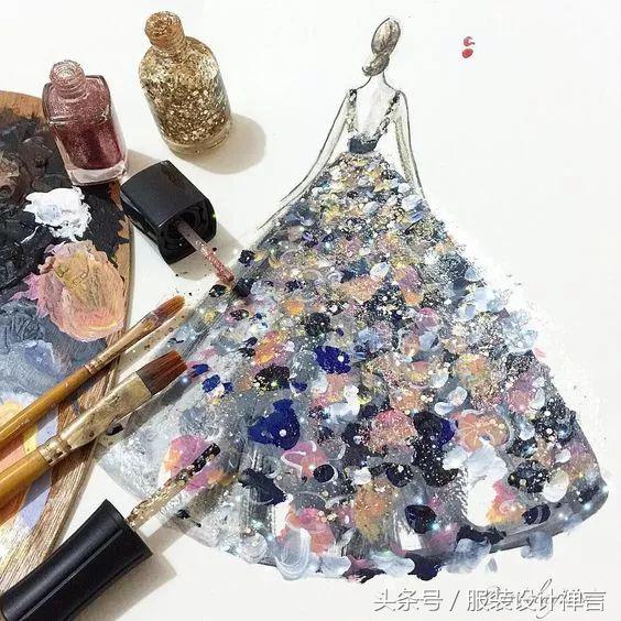 时装手绘｜用指甲油画出高定时装的新加坡女插画师ChanClayrene