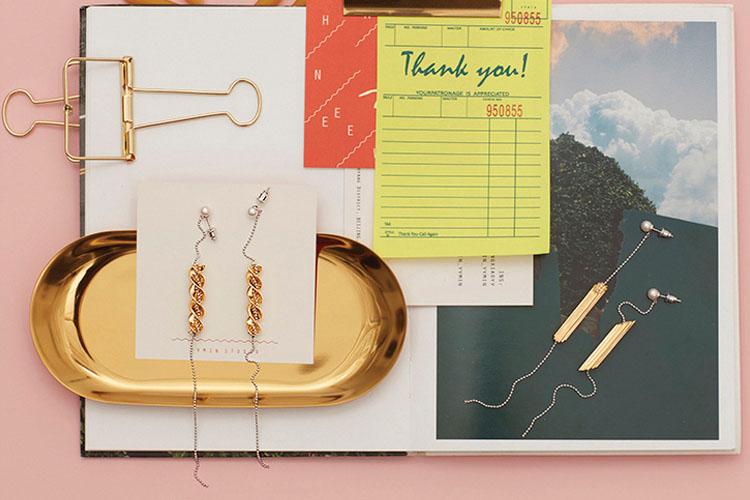 时尚耳饰k金,K金耳饰轻奢小众高级感