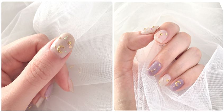 美甲款式图片ins中长款裸色系渐变,好看的美甲ins推荐