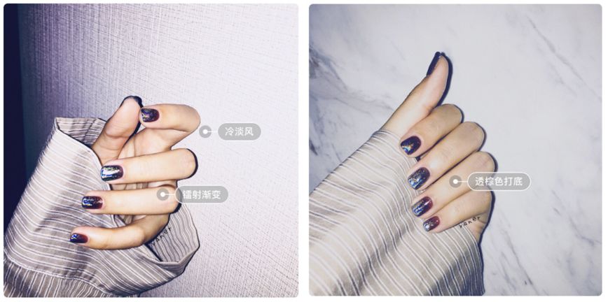 美甲款式图片ins中长款裸色系渐变,好看的美甲ins推荐