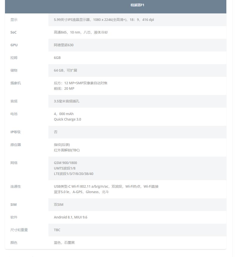 小米pocophonef1参数,小米pocophonef1功能