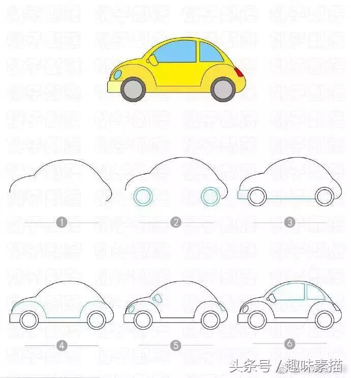 科技感十足的汽车简笔画,水果房子和水果汽车简笔画