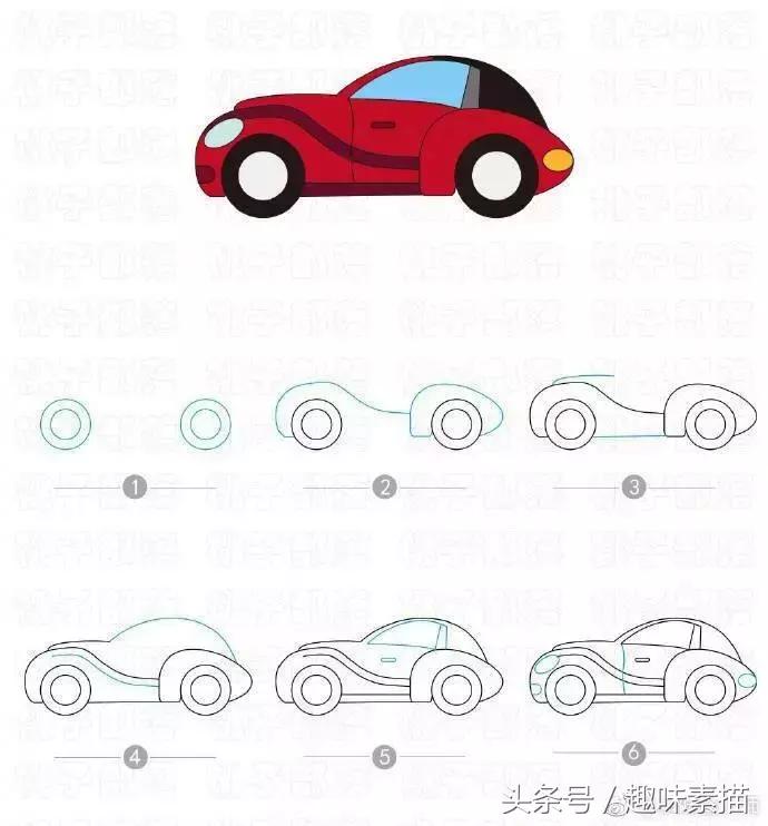 科技感十足的汽车简笔画,水果房子和水果汽车简笔画