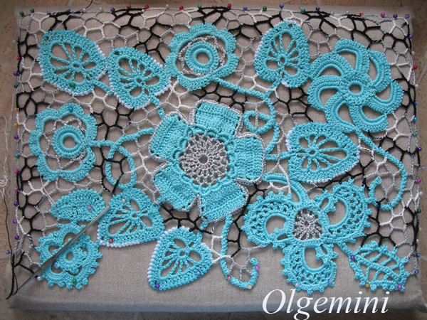 精美大气的一款爱尔兰花样拼接包包