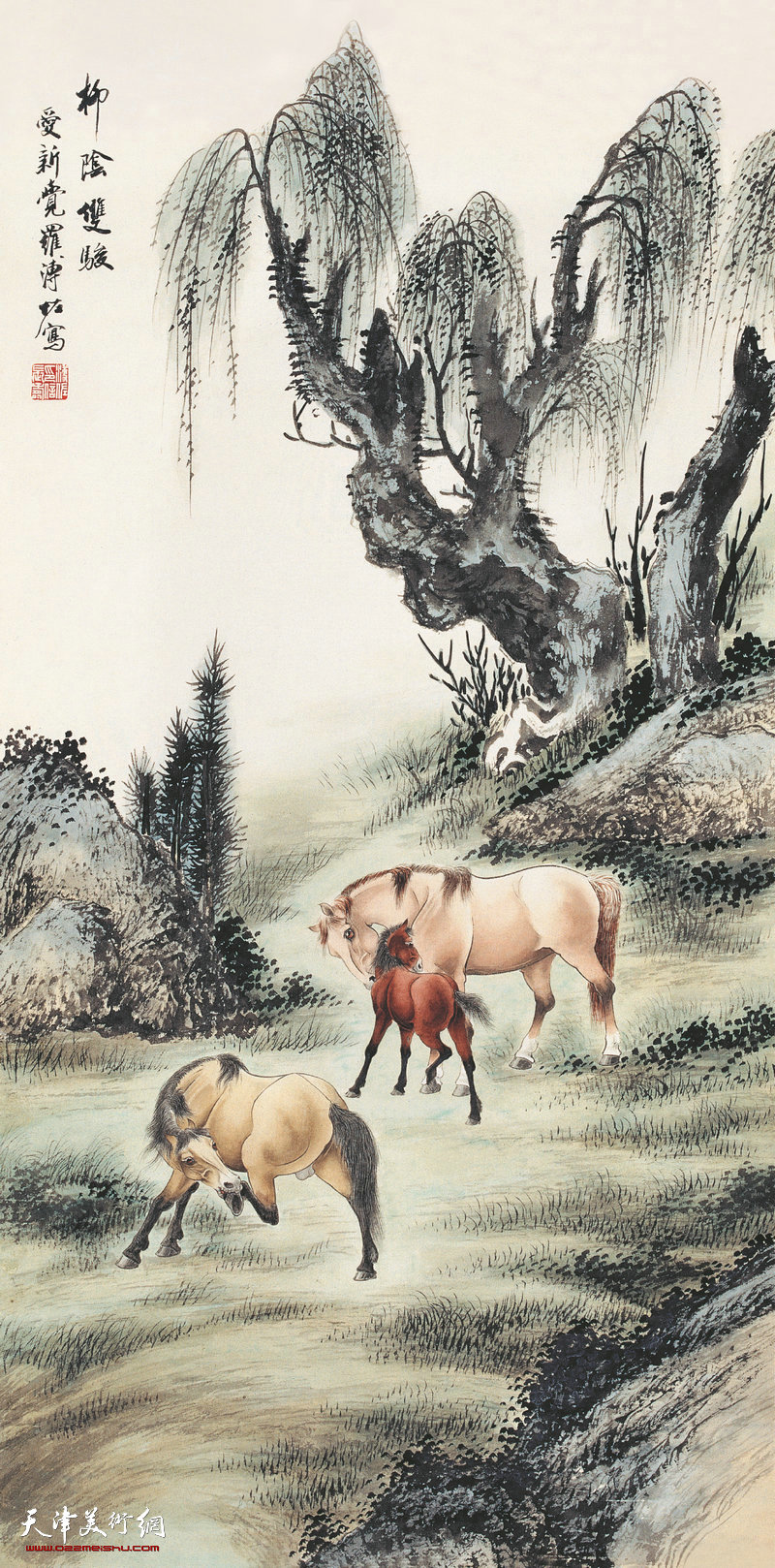 溥佐长卷百图作品,津门绘画八大家之一溥佐作品欣赏