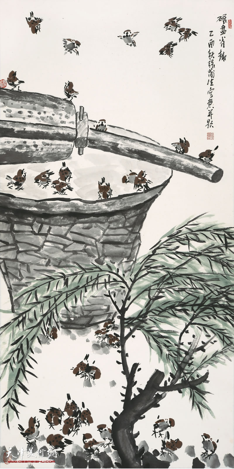 溥佐长卷百图作品,津门绘画八大家之一溥佐作品欣赏