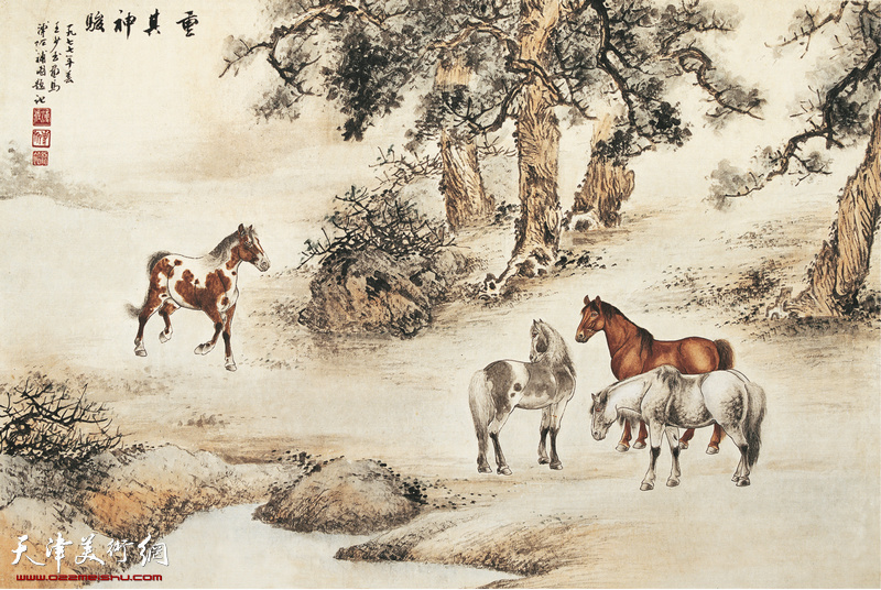 溥佐长卷百图作品,津门绘画八大家之一溥佐作品欣赏