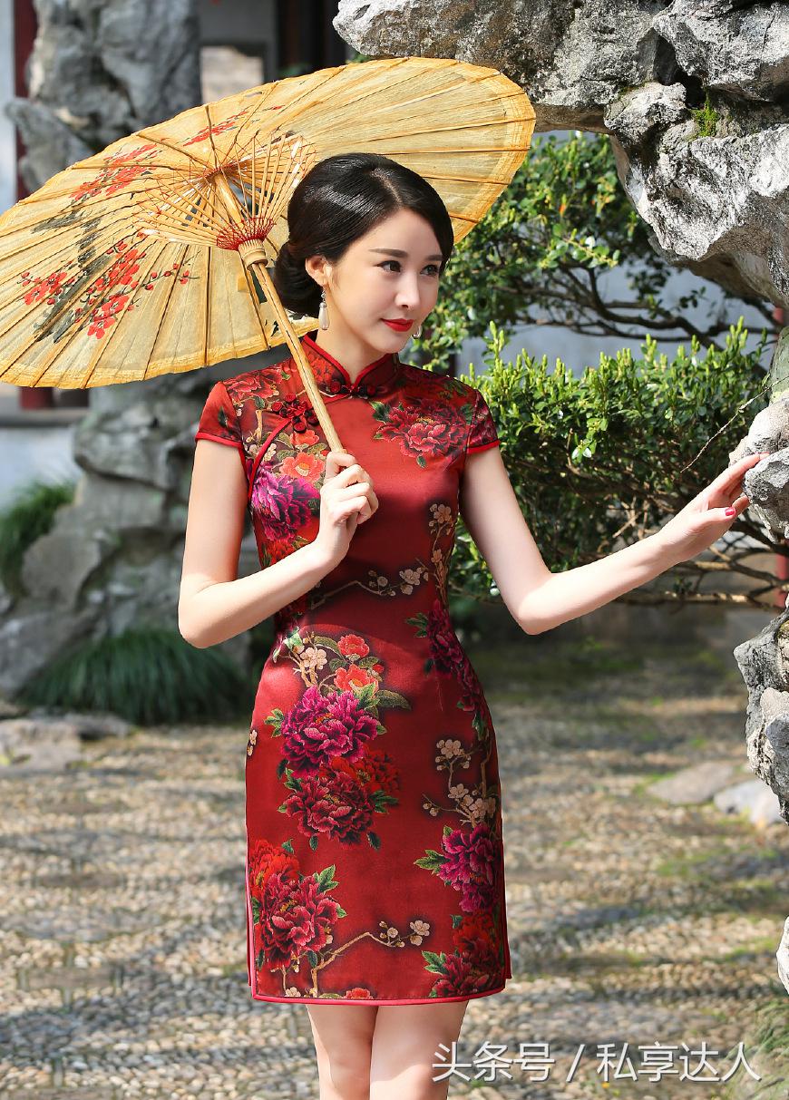 旗袍30岁穿,中国风丝绒旗袍裙高端大气上档次