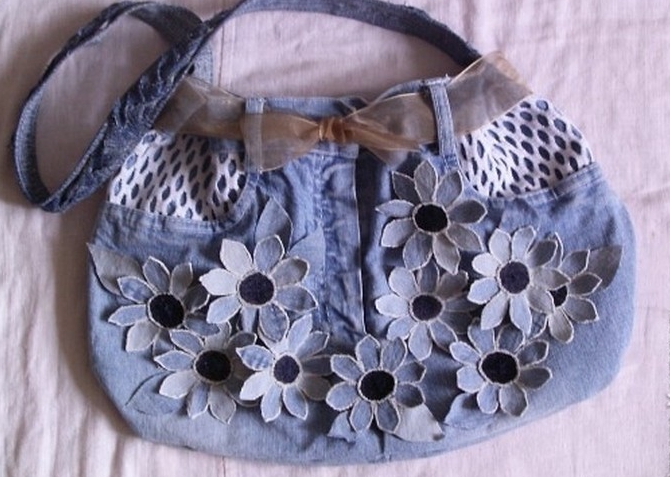 牛仔裤变废为宝手工制作,旧牛仔裤diy改造手工制作时尚背包
