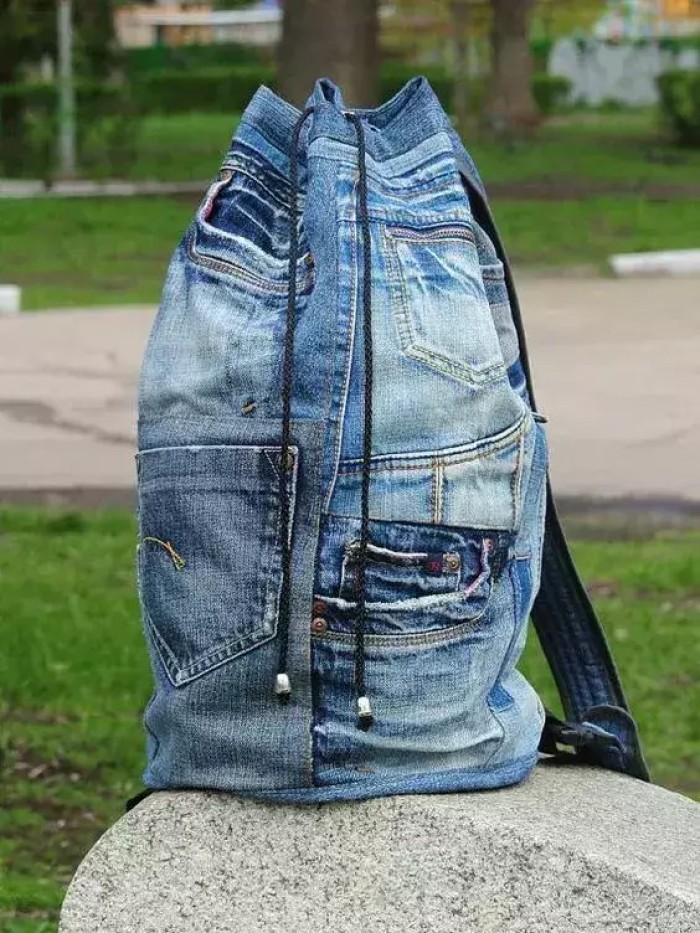 牛仔裤变废为宝手工制作,旧牛仔裤diy改造手工制作时尚背包