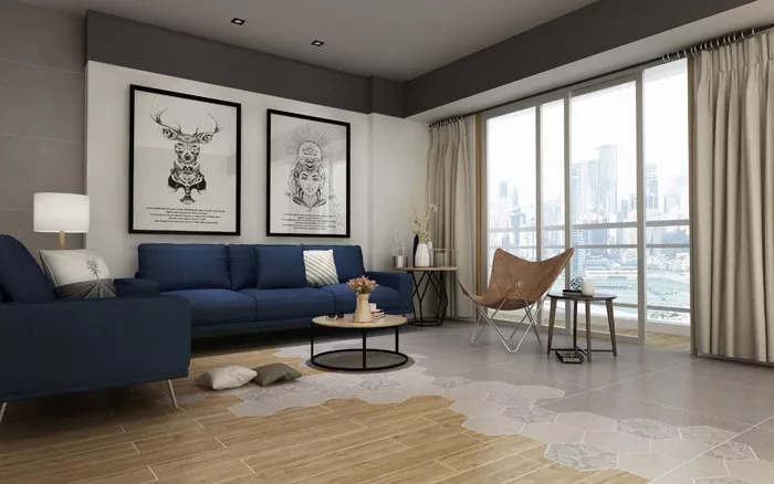 圆茶几拼花,客厅茶几瓷砖拼花效果图