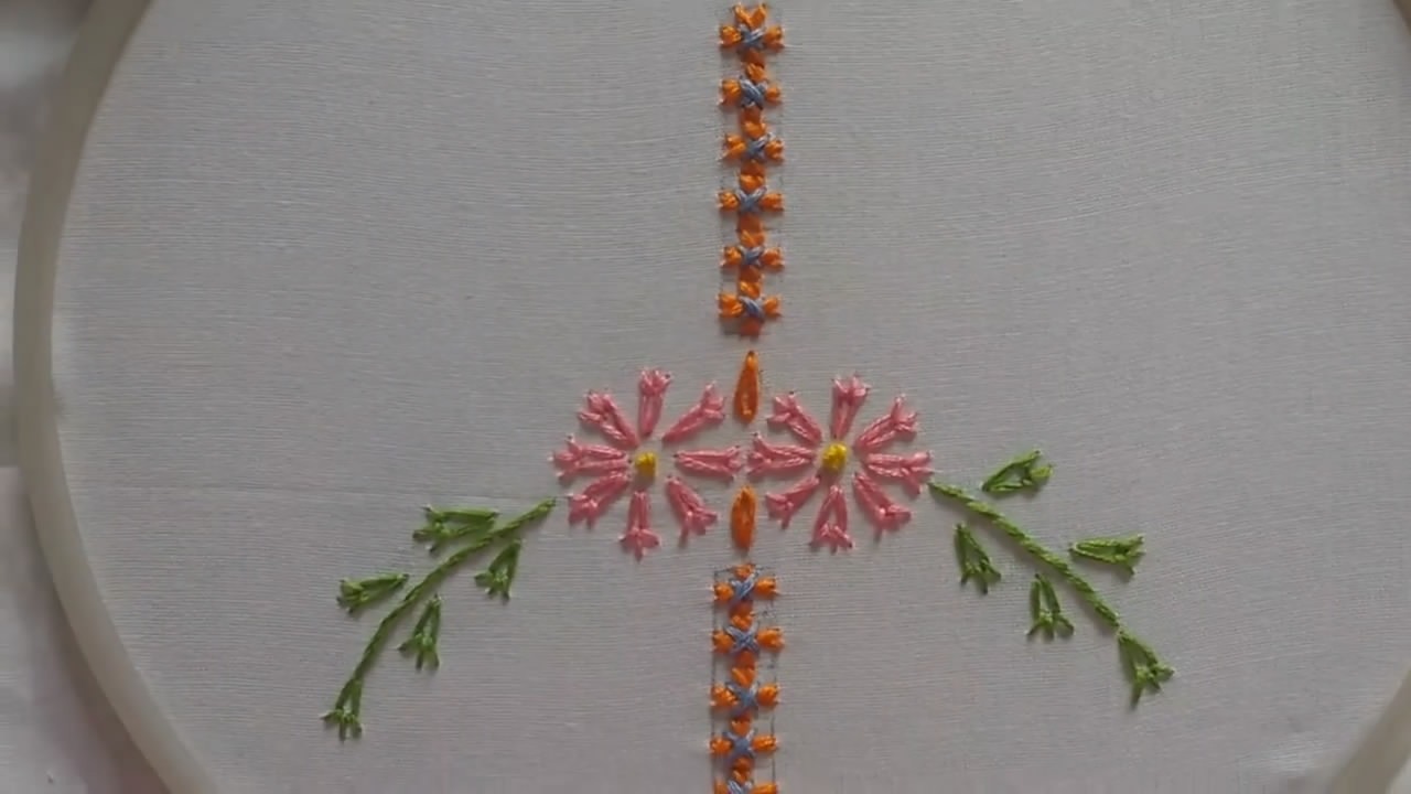 最简单刺绣花教程,刺绣教程简单图案花束