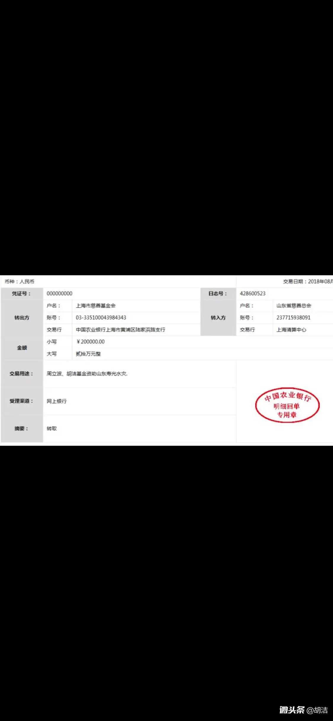 周立波寿光捐款20万估算周立波胡洁基金会大致400-800万之间