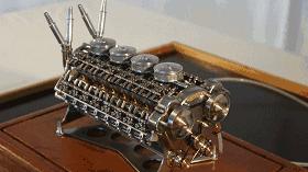 牛人制作32缸发动机,w32迷你发动机diy过程