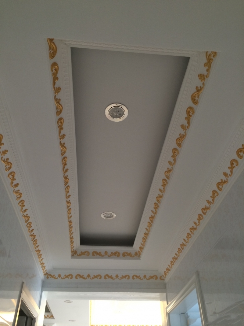 老公在墙上挖了个洞，没想到实在好用，吊顶镀金描边估计都没见过