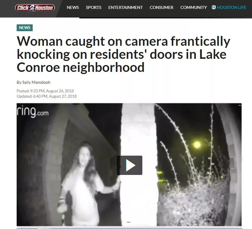 女孩深夜被陌生人疯狂砸门,深夜女子疯狂砸门